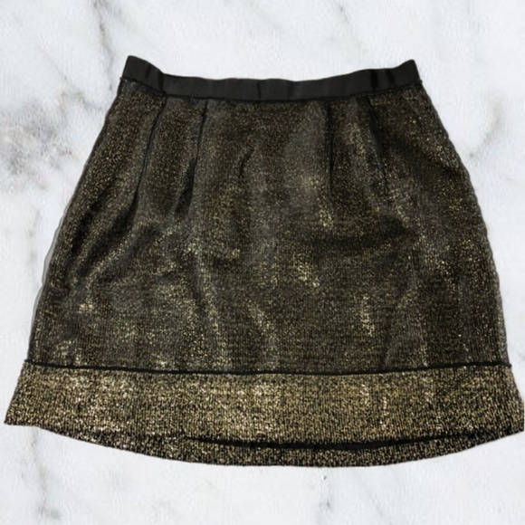 LOFT Dresses & Skirts - LOFT Black & Gold Mesh Overlay Pencil Skirt
